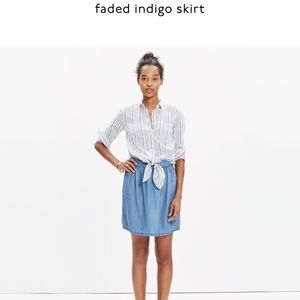 Madewell faded indigo skirt chambray